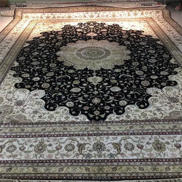 厂家直销9x12ft红色手工真丝地毯水洗真丝波斯地毯