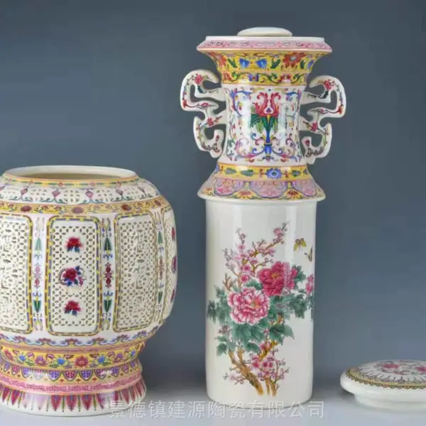 手工镂空瓷王陶瓷酒瓶 青花粉彩工艺3斤5斤10斤 可做摆件花瓶