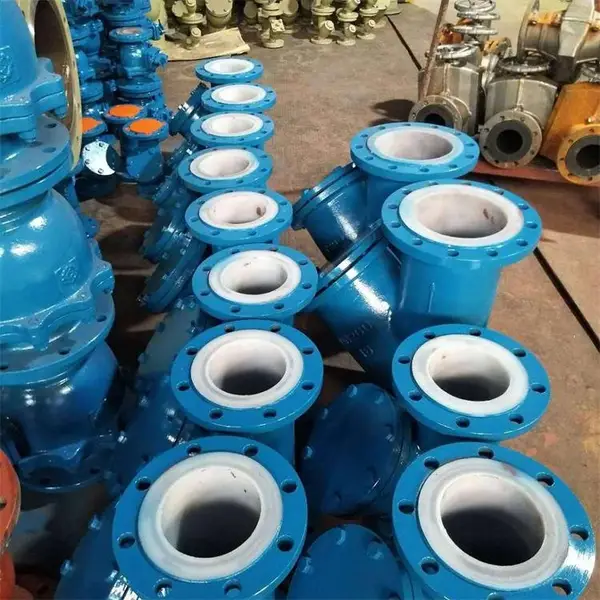 上海渤工 GL41F46 衬氟Y型过滤器 铸钢材质 耐酸碱 管道除污器 法兰连接过滤器