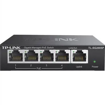 TP-LINK TL-SG2005P-P60受电全千兆云管理5口千兆PoE交换机一体机