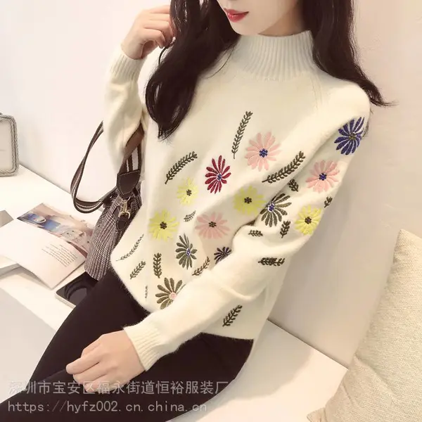 2022春秋韩版女式套头时尚针织衫毛衣批发 库存外贸原单货源批发