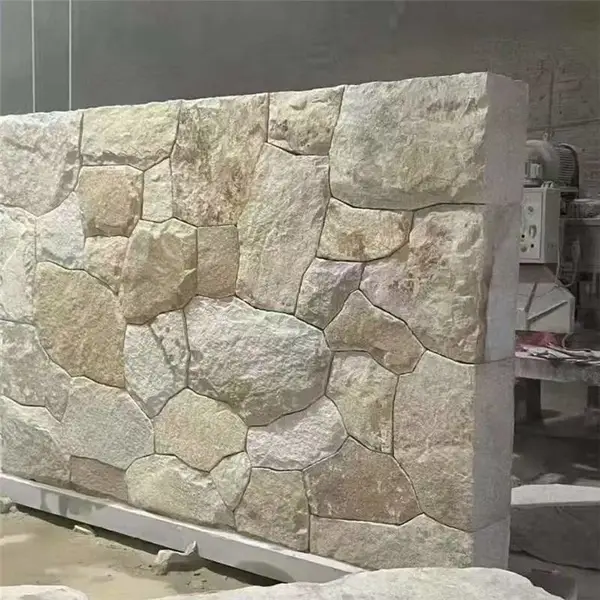 展厅墙面 柏坡凰石皮墙文化石 黄色外墙装饰石材 柏坡黄景观石地铺石