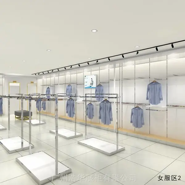男女服装陈列柜内衣展示柜鞋烤漆展柜不锈钢挂衣货架定做1129002