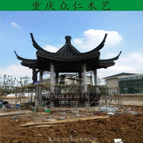 景区景观实木亭子 公园樟子松现代凉亭 传统榫卯结构凉亭 众仁木艺