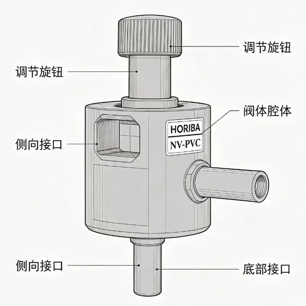NV-PVC HORIBA堀场针阀 废气分析采样管路配件灵活调控烟气进气流量大小