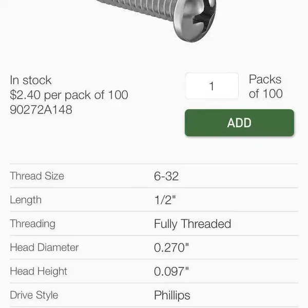 MCMASTERCARR 原装进口紧固件90272A148