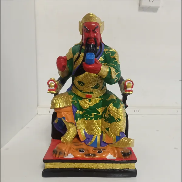 关公佛像 关羽雕塑 树脂关二爷佛像 ***珈蓝菩萨神像 玻璃钢塑像工艺品销售
