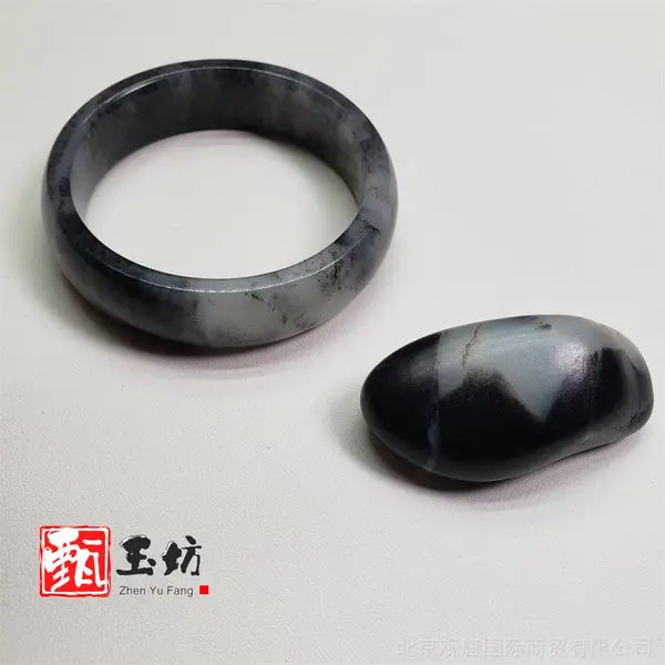 和田玉青花手镯-青花籽料手镯-和田玉青花籽料-甄玉坊和田玉籽料手镯