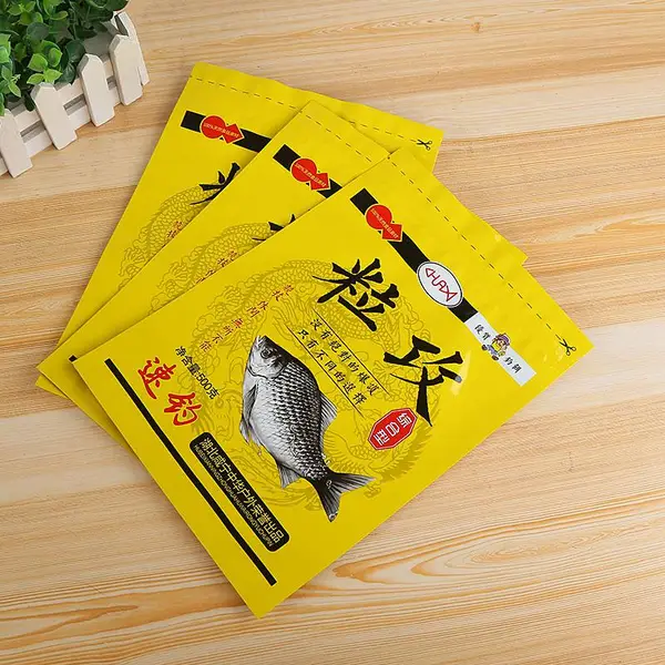订做鱼饵饲料包装袋 拉丝粉饵料拉链包装袋 鱼饵料自封自立袋