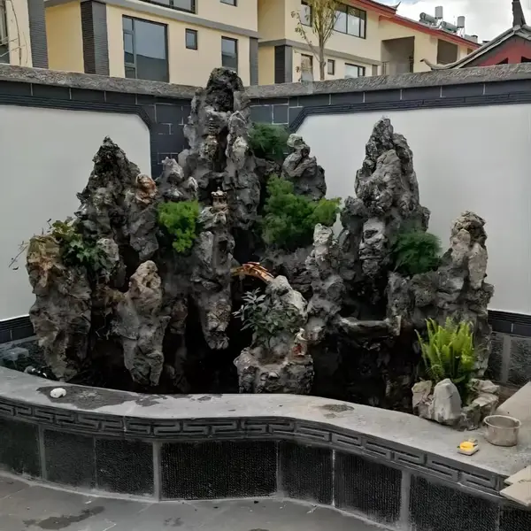 山东德州 庭院假山景观石造景 现场勘测设计 工厂直销