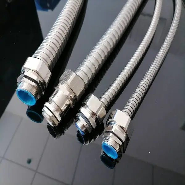 检测仪不锈钢穿线管 防腐单双扣 传感器线路保护管 配套M20*1.5接头