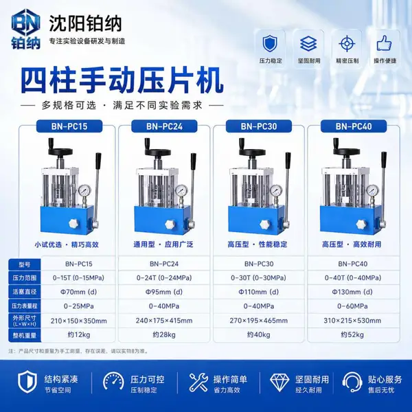 四柱手动压片机BN-PC15、BN-PC24、BN-PC30、BN-PC40