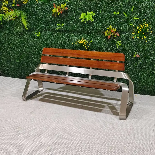 舒纳和室外不锈钢座椅 城市家具公园坐凳长椅