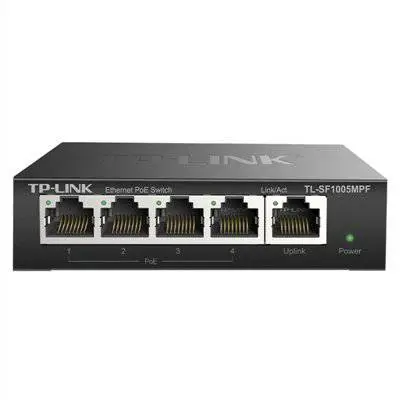 TP-LINK TL-SF1005MPF百兆5口PoE交换机AP摄像头供电器300M远距离