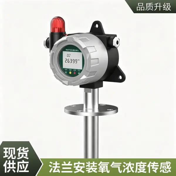 固定式法兰款氧气检测仪 带继电器输出 氧浓度探测器 支持联动排风