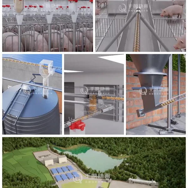 智能猪场料线系统3D动画案例