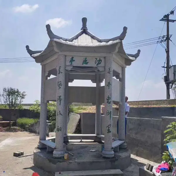 金华市村镇建设石亭子 活动中心天然白麻凉亭