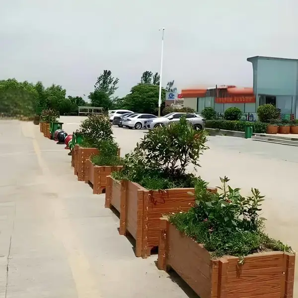 中珺景观园林种植水泥花池 绿化带园林仿木花桶 钢筋混凝土花箱