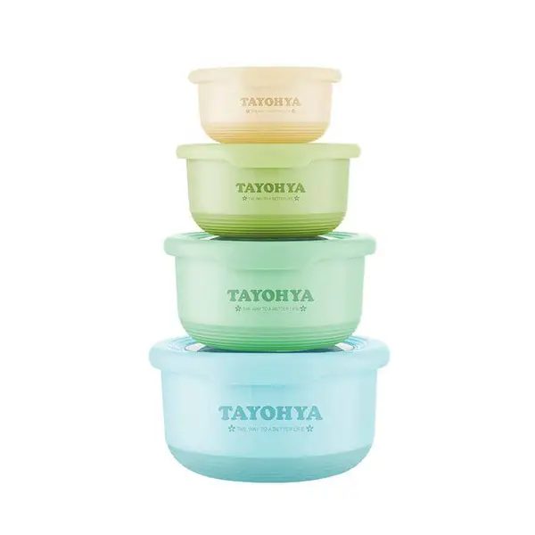 多样屋TA11-0030BP 缤纷圆形不锈钢保鲜盒四件套 TAYOHYA收纳保鲜碗