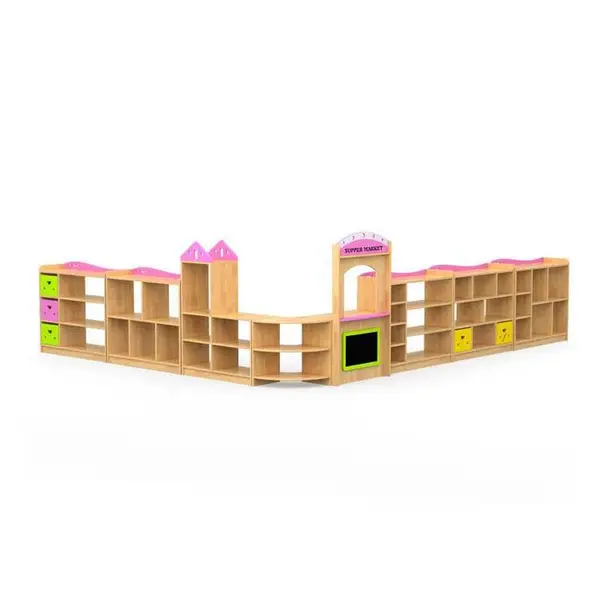 幼儿园家具_生态木儿童收纳储物教具柜-绿森堡定做
