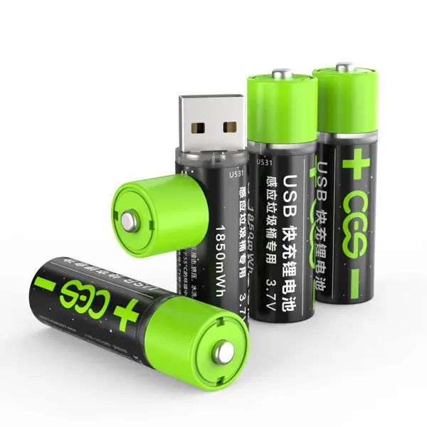 CES恒压3.7V输出聚合物电芯定制专用AA/5号采用USB充电方式的AA14500锂电池