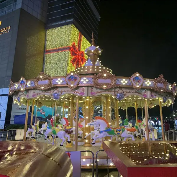 广场商业街游乐场设施 豪华旋转木马 网红亲子游乐项目