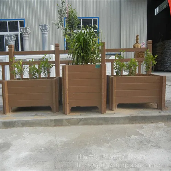 正方形水泥仿木花箱 景观户外市政仿木花盆 水泥预制花桶批发厂家