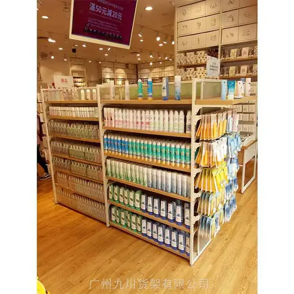 商超货架定制流水台魅力展现,日用品百货梯形中柜出售!