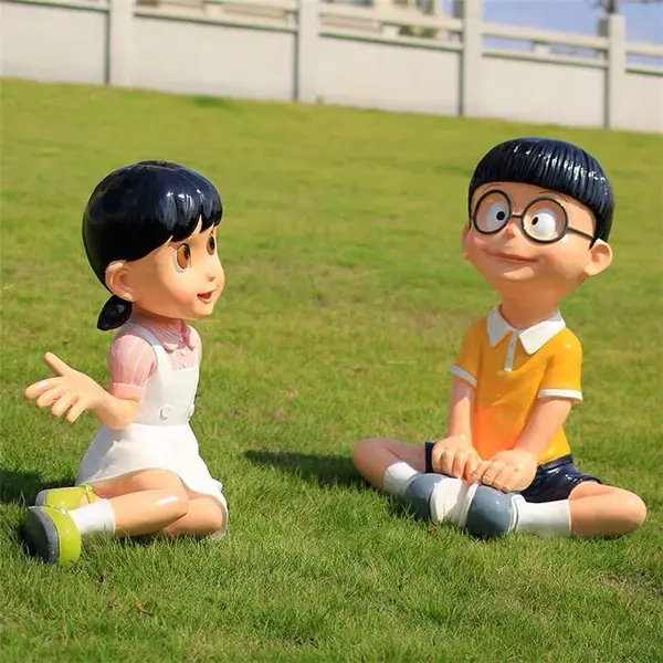 玻璃钢哆啦A梦人物雕塑 动漫公仔雕塑 卡通动画雕塑