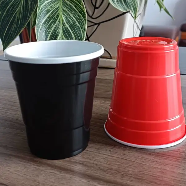 快餐店夜市一次性啤酒杯 豆浆粥杯 各种彩印杯 外贸出口双色游戏杯
