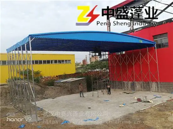 衡阳市户外遮阳伸缩雨篷店铺装饰遮阳阳台遮阳移动推拉篷