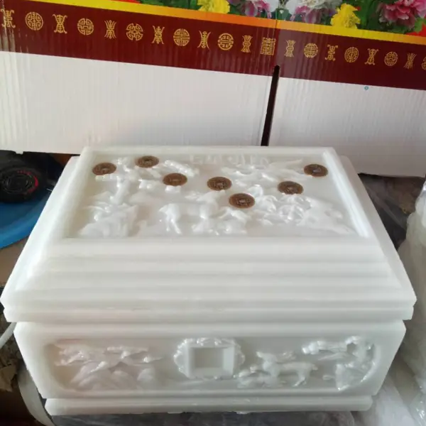 仿玉树脂 玉石 琉璃 岫玉 如意骨灰盒 超盛工艺品