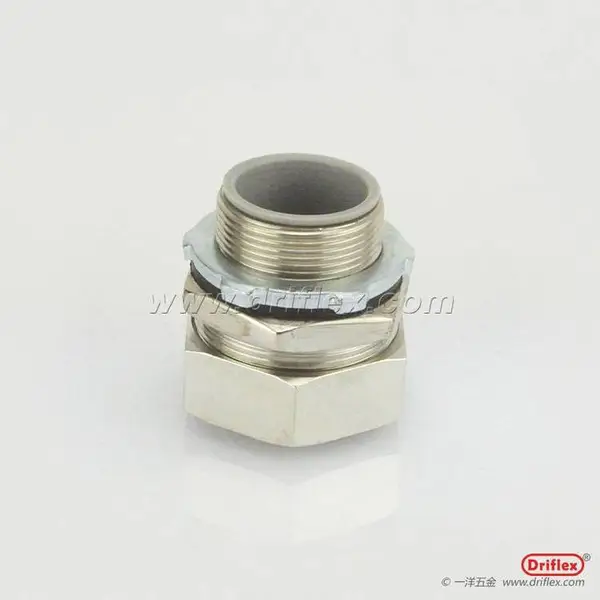 铜镀镍直接头六角软管连接器适配软管10-100mm机械设备过线用