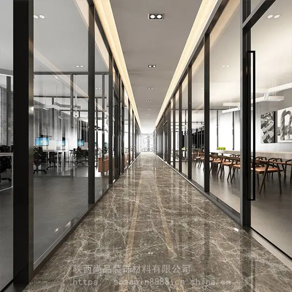 商洛办公室玻璃隔断墙高隔间高隔断半磨砂双层百叶隔断铝合金屏风