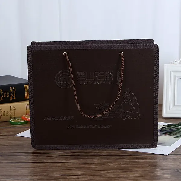 皮质保健品手提袋定做 高档皮革礼品袋批发环保通用包装袋 定制