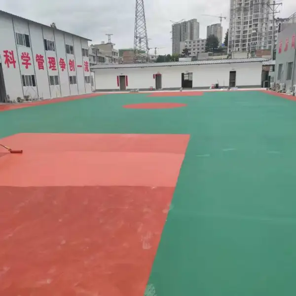 贵州篮球场丙烯酸地坪漆施工 贵阳球场塑胶地坪施工 贵阳硅PU塑胶地坪施工
