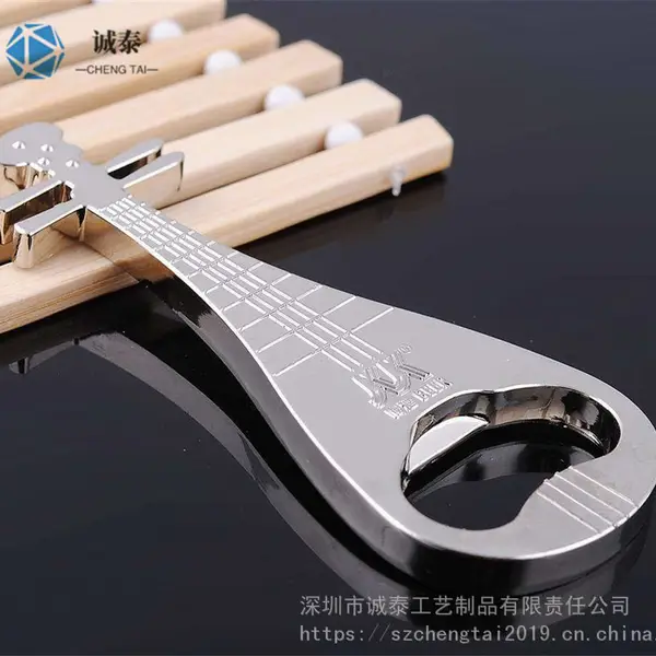 琵琶啤酒开瓶器, 广东广告礼品生产厂,镀银琵琶刻字LOGO