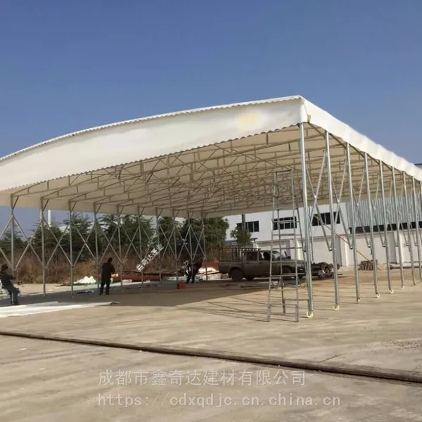 成都篮球场移动大棚 推拉顶棚 伸缩式雨蓬 工地施工帐篷定制加工