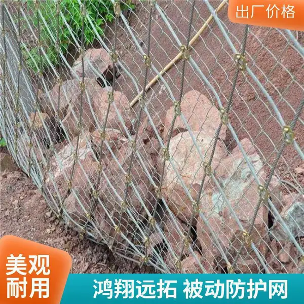 钢丝绳被动防护网 RX-075菱形防坠网 危石拦网 鸿翔远拓