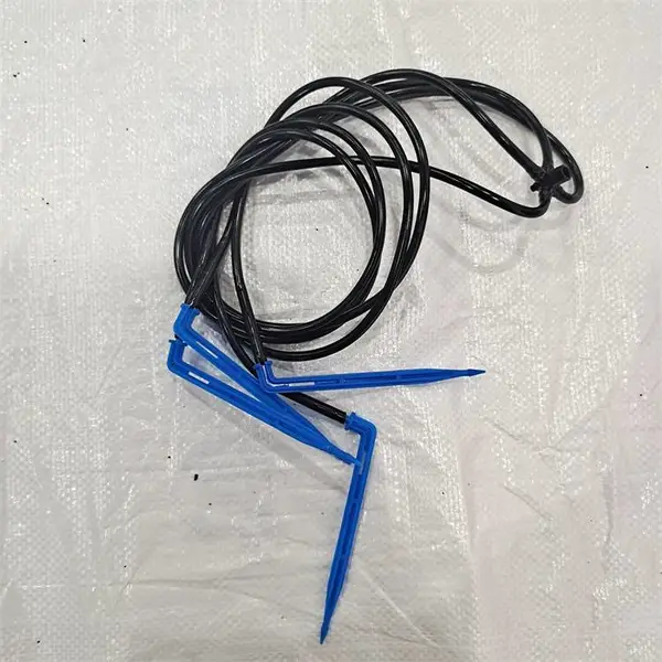 一出四口蓝色弯滴箭 压力补偿滴箭套装通直滴箭果树植物墙盆栽
