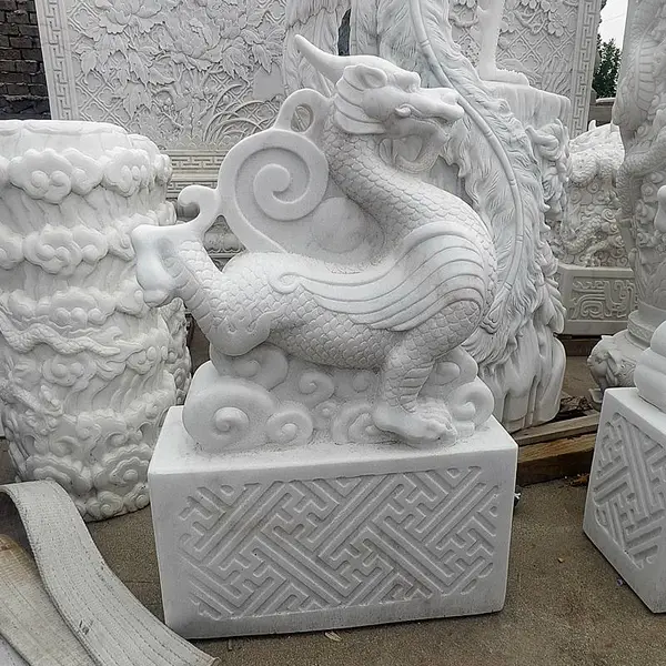 石雕四大神兽动物雕塑汉白玉青龙白虎朱雀玄武景观装饰摆件