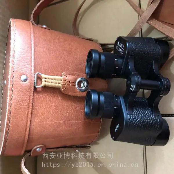 双筒防水望远镜，带分划板牛皮盒双筒金属望远镜