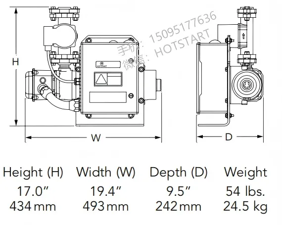 美国原装进口,HOTSTART发动机冷却液加热器,预热器,常用型号CSM30904-000,带有UL认证
