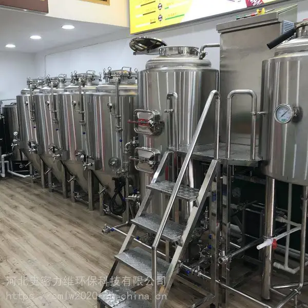 1000升两锅三器啤酒糖化设备定做厂家 烧烤店啤酒设备