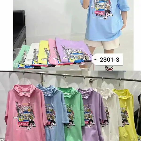 广州十三行出口的外贸短袖 女装T恤衫 夏季宽松圆领20多岁的服装。