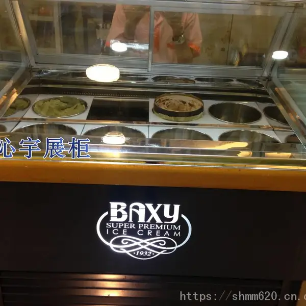 供应沁宇新款蓝色8桶圆桶冰淇淋冷藏展示柜(BQL-1)