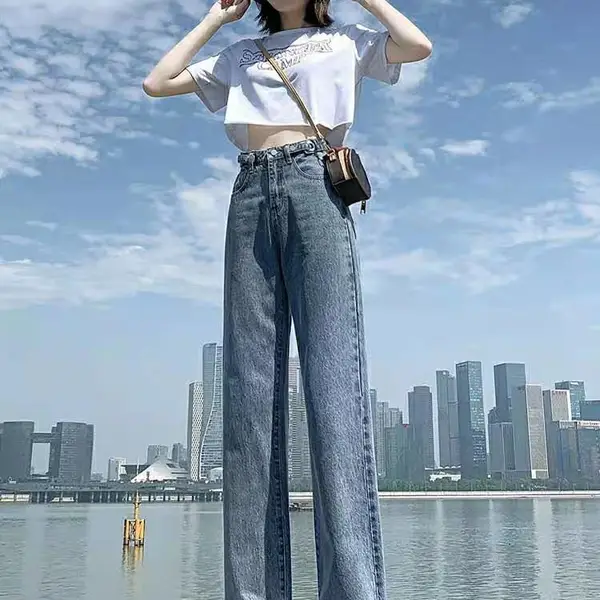 东莞虎门牛仔长裤批发 品牌小脚牛仔裤女韩版修身高弹力显瘦显高休闲裤紧身高腰牛仔裤