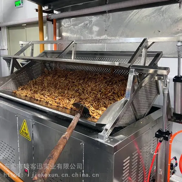 捷客迅商用油炸炉 天然气/煤气燃化气自动出料油炸炉商用智能恒温液化气油炸麻花机商用豆泡翻斗出料油炸锅