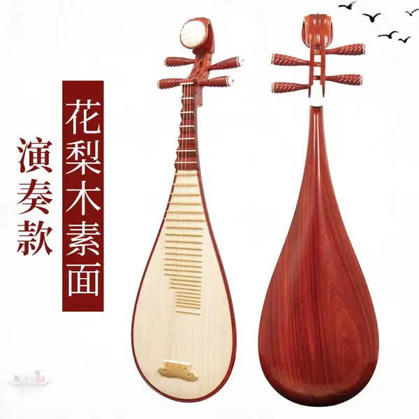花梨木琵琶手工制作 红木拨弹琵琶乐器鸡翅木 送配件老师用琴
