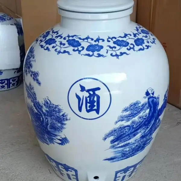 供应150斤200斤大酒坛子 大型白酒坛批发 景德镇白酒坛定做厂